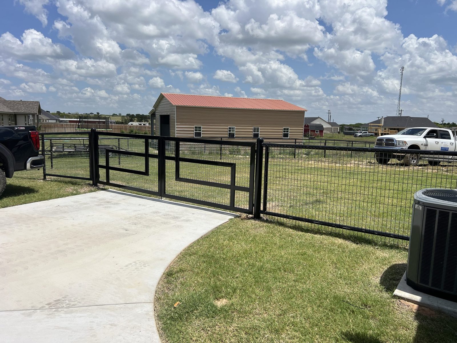 PADDCO LLC pipe fence and gate installation at a North Texas residential property